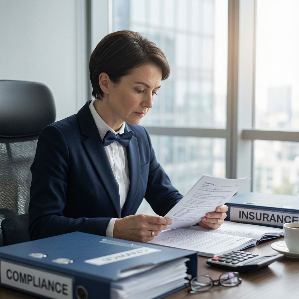 Compliance and insurance documents being reviewed