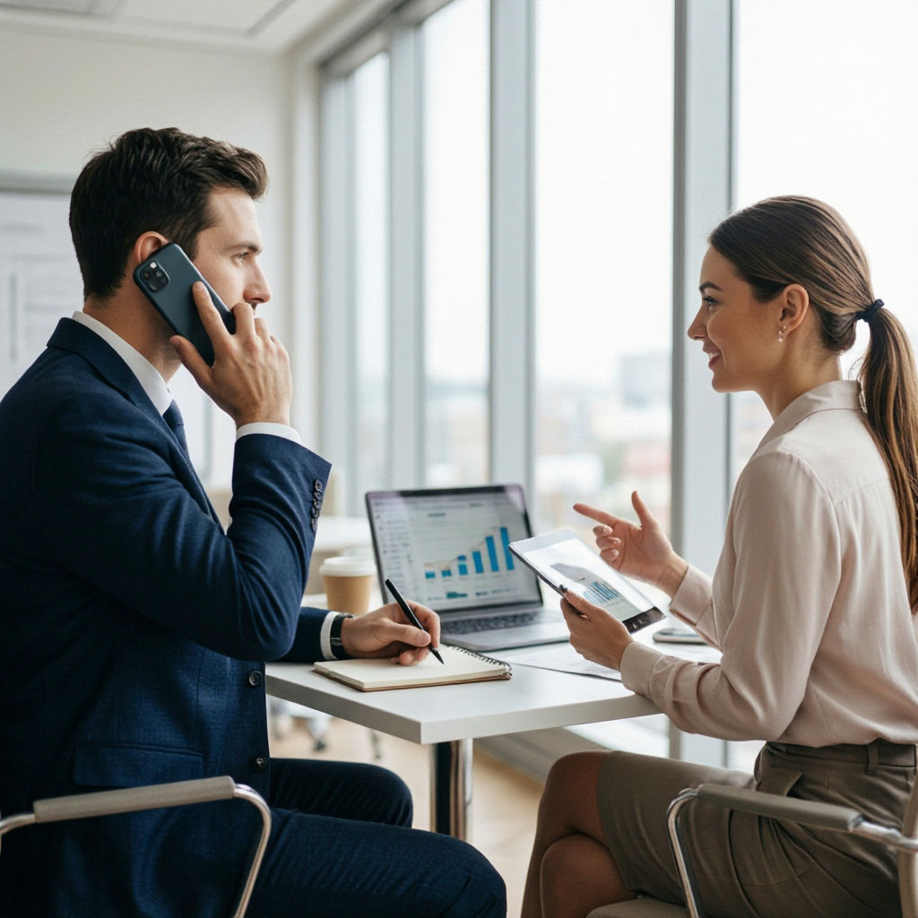 Client providing feedback on a vending route service review call